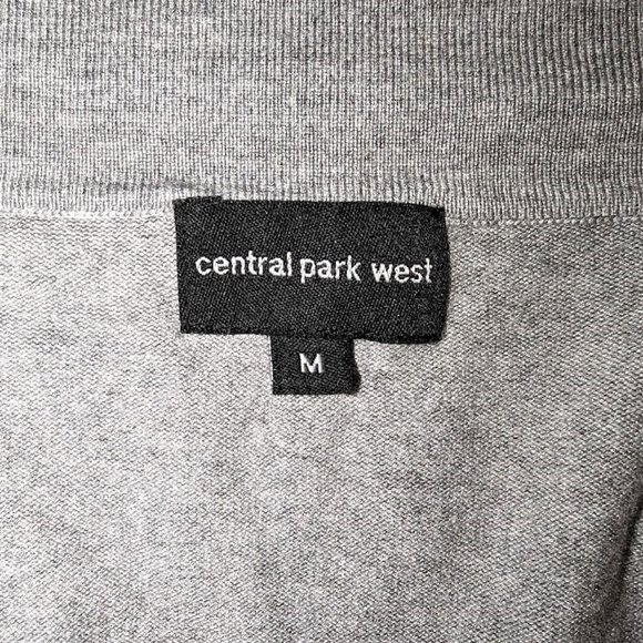 Central Park West Light Grey Fringe Crossover Cardi Cardigan Sweater Women sz M - Picture 3 of 7